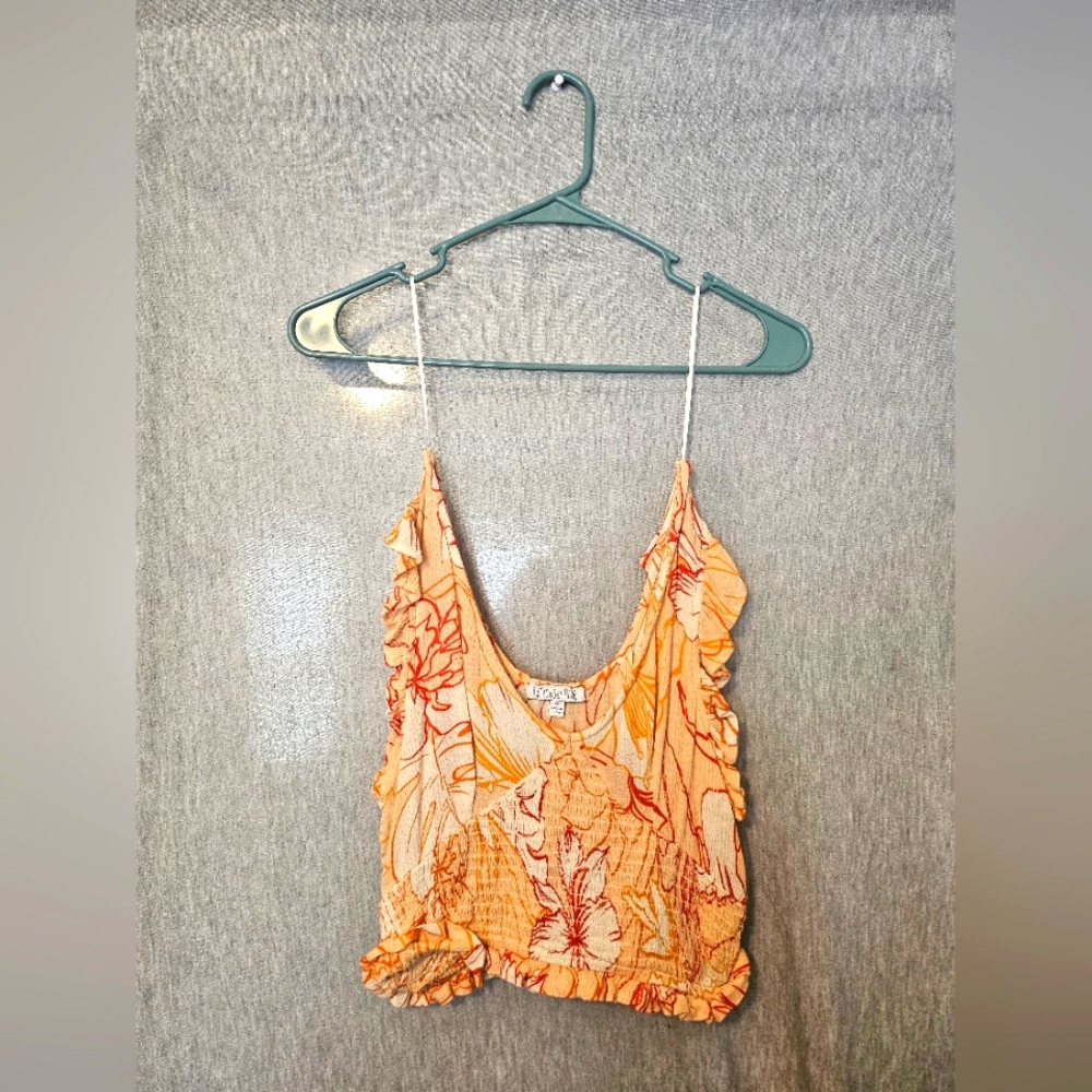 Very warm colorful cropped tank top